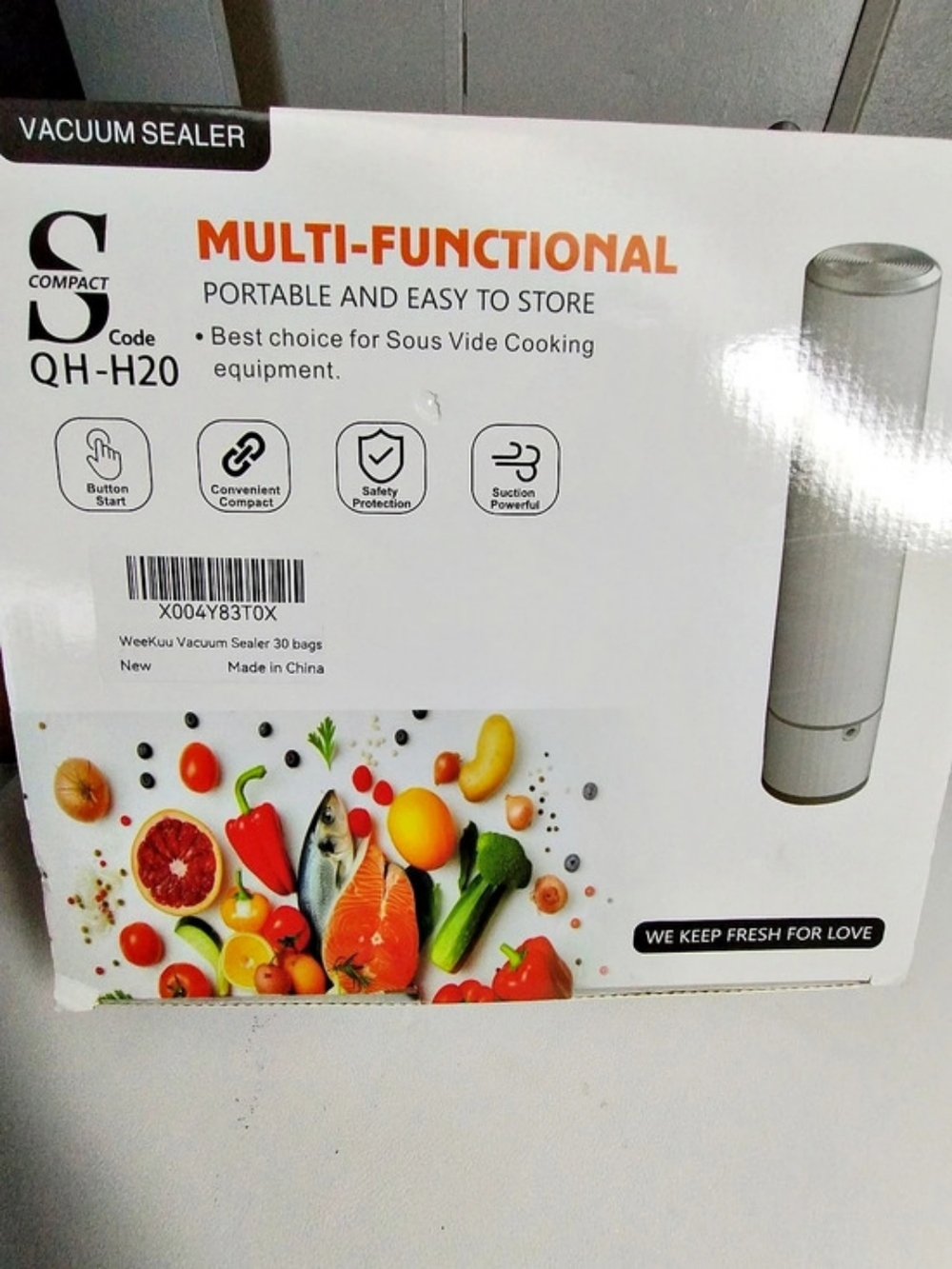 QH H20 Handheld Vacuum Sealer White New in Box